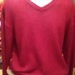 pull homme col V mohair et soie